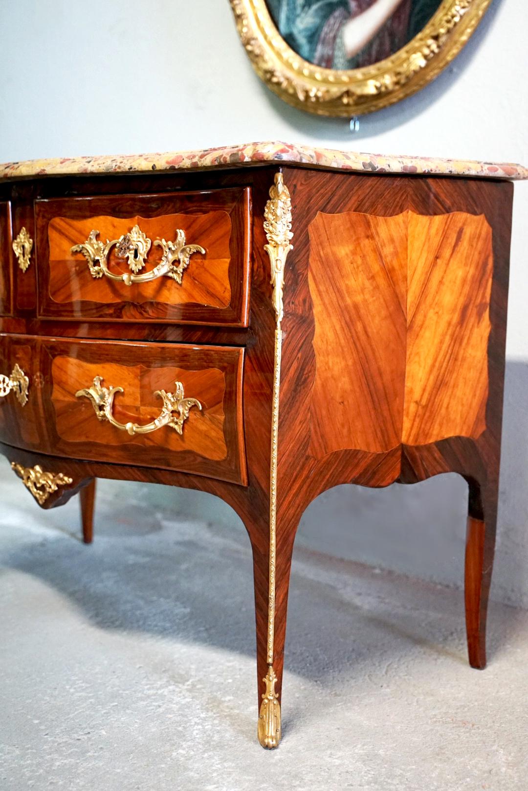 Inlay Malle Louis Noël Stamped Wooden Chest Of Drawers, Paris 18th Century For Sale