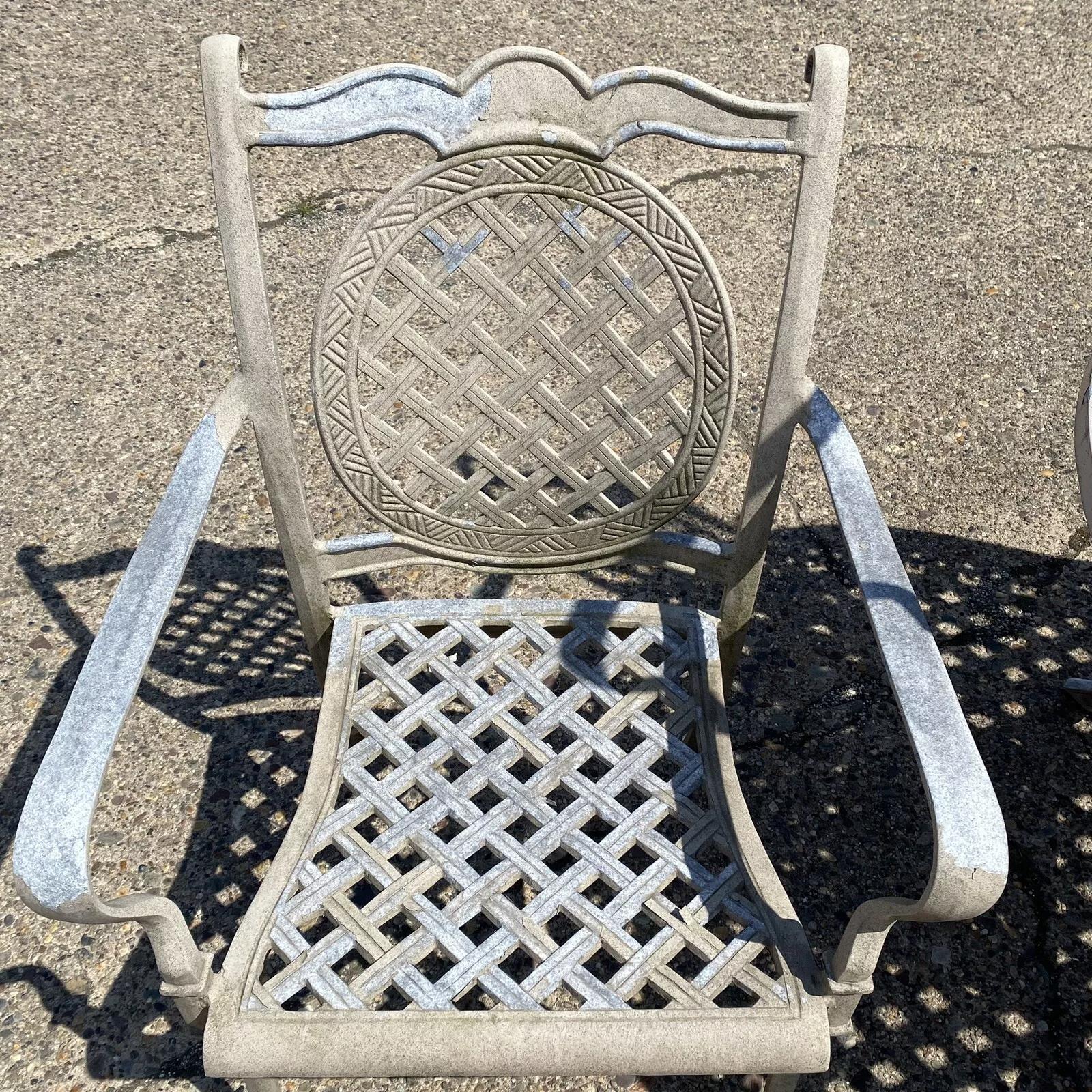 Juego de Mesa de Comedor para Patio Exterior Mallin de Aluminio Fundido Estilo Toscano Celosía Beige en venta 1
