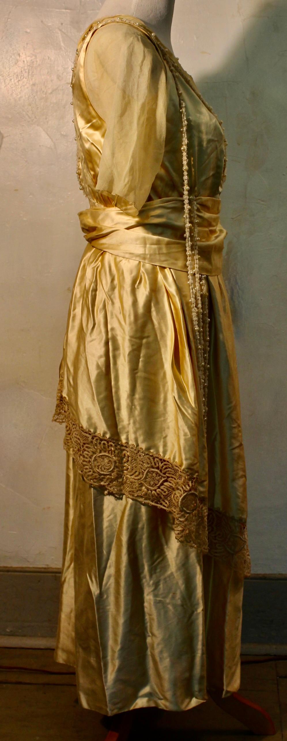 Mallinson's Satin Silk Belle Epoque Dress For Sale 8