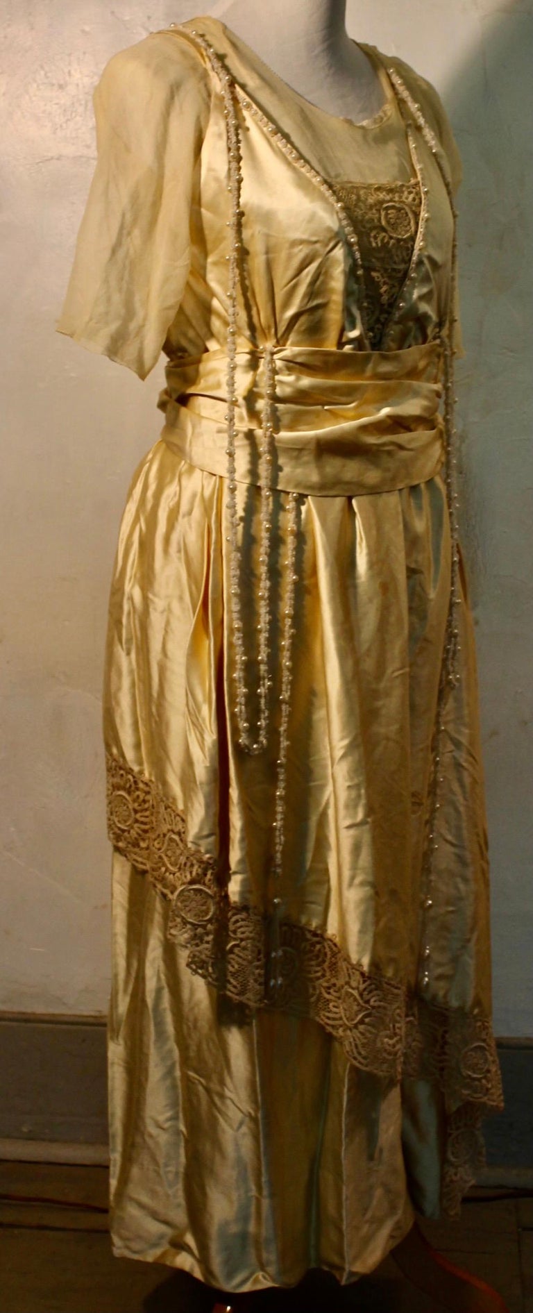 sachin and babi light blue dress EMBROIDERED TEA GOWN, HARTFORD CONNECTICUT, c. 1902 sold at auction on 14th  February main image 1