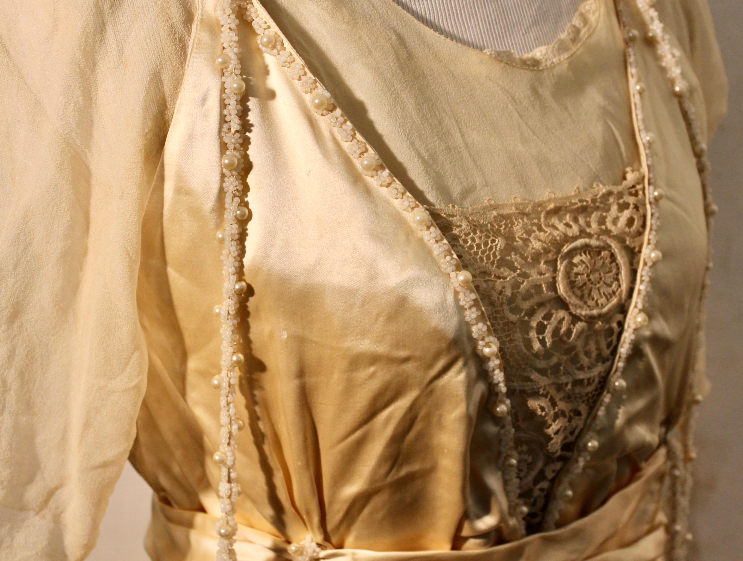 Mallinson's Satin Silk Belle Epoque Dress For Sale 11