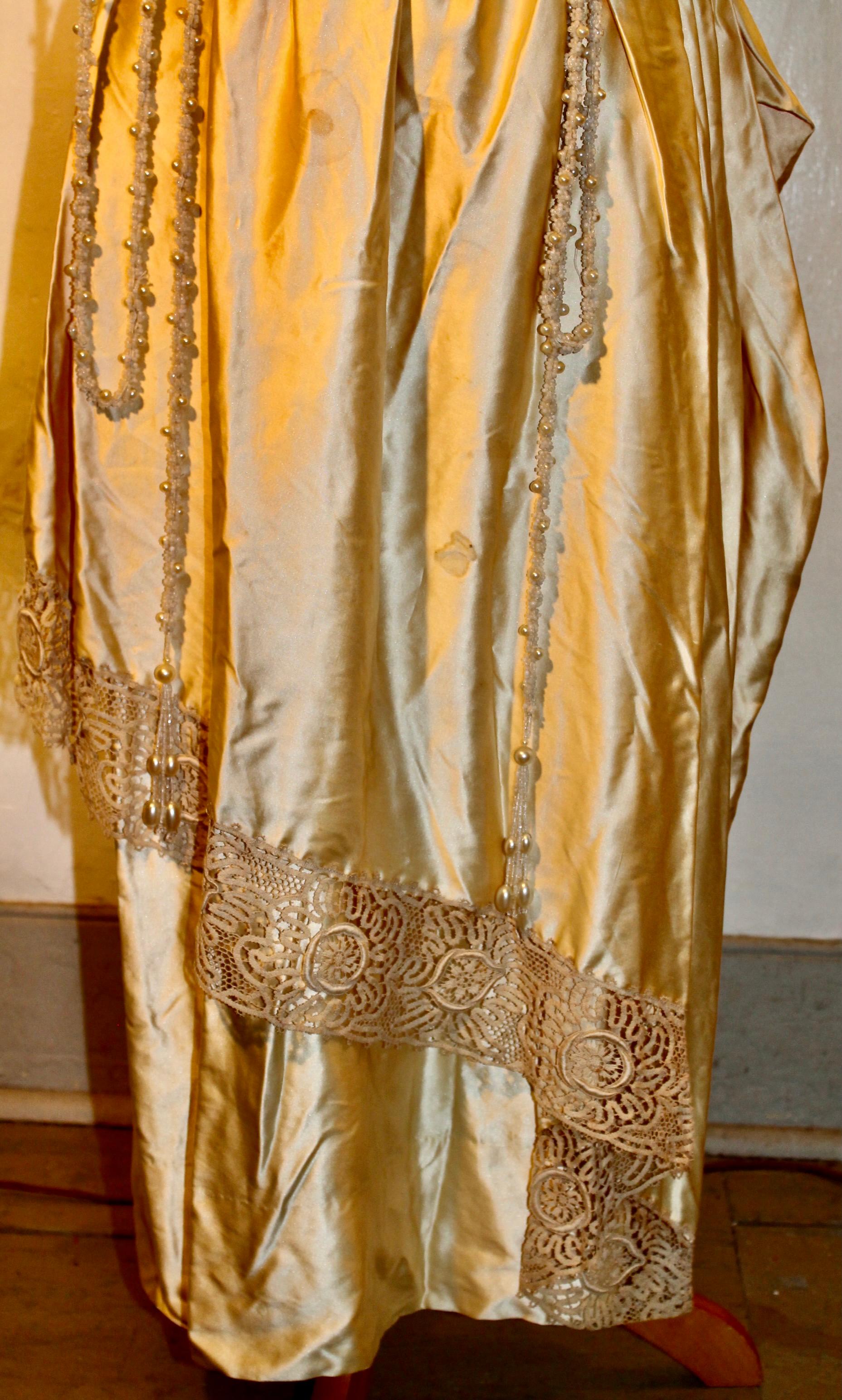 Mallinson's Satin Silk Belle Epoque Dress For Sale 2