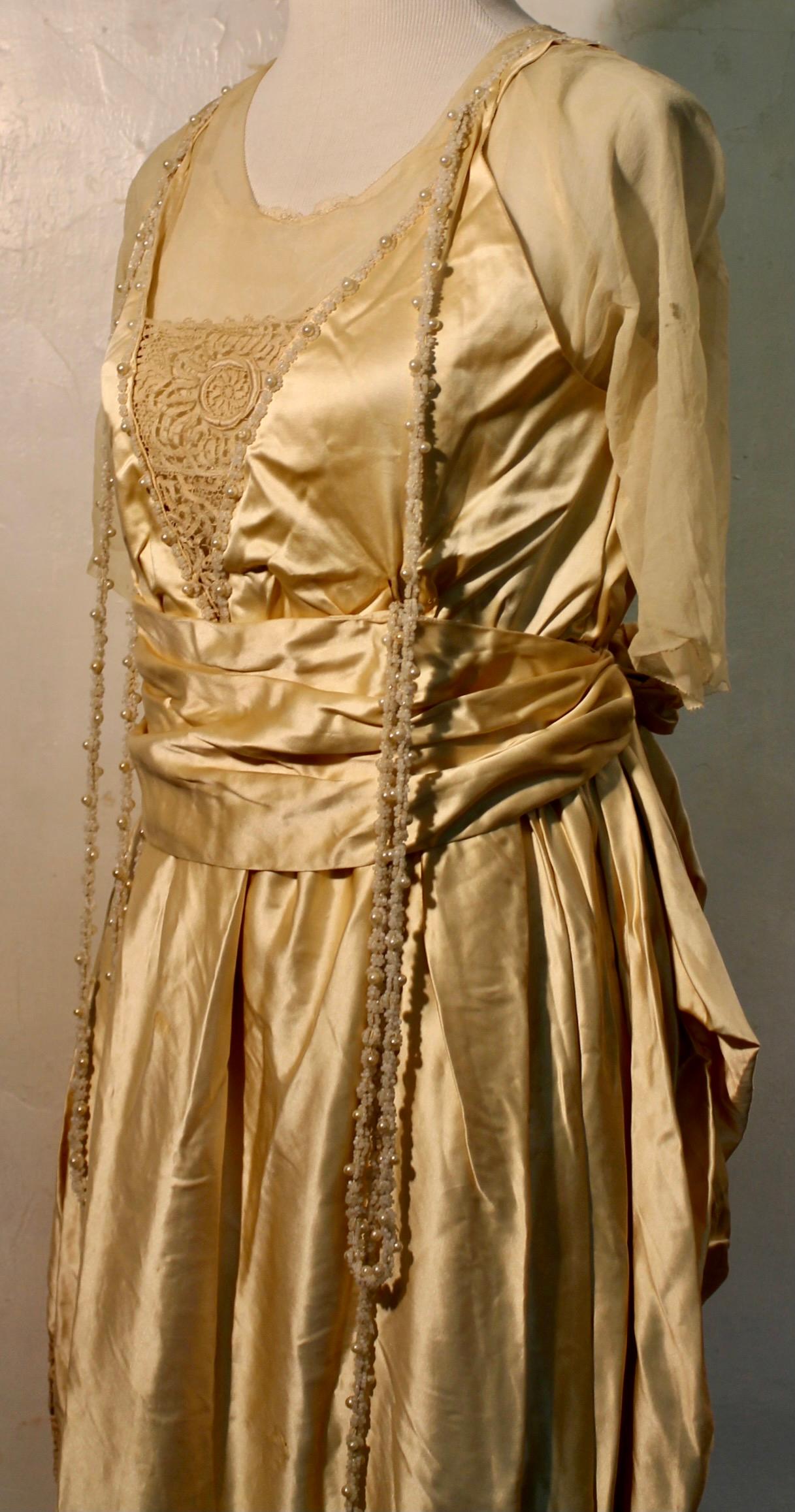 Mallinson's Satin Silk Belle Epoque Dress For Sale 3