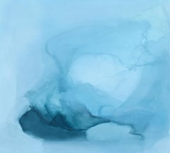 "Untitled II" by Mallory Page, Blue acrylic painting on board, 2016