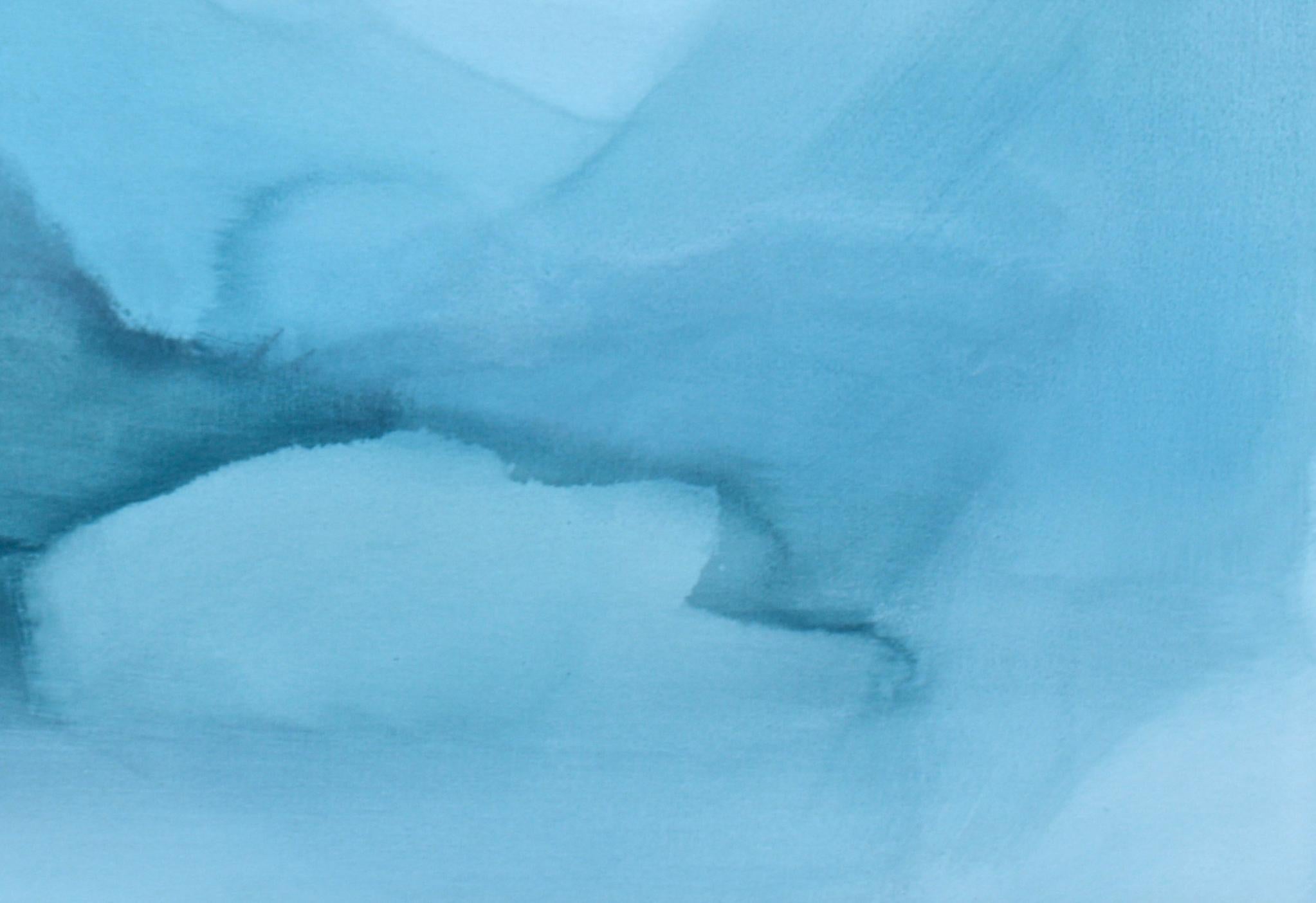 « Untitled II » par Mallory Page:: peinture à l'acrylique bleue sur carton:: 2016 3