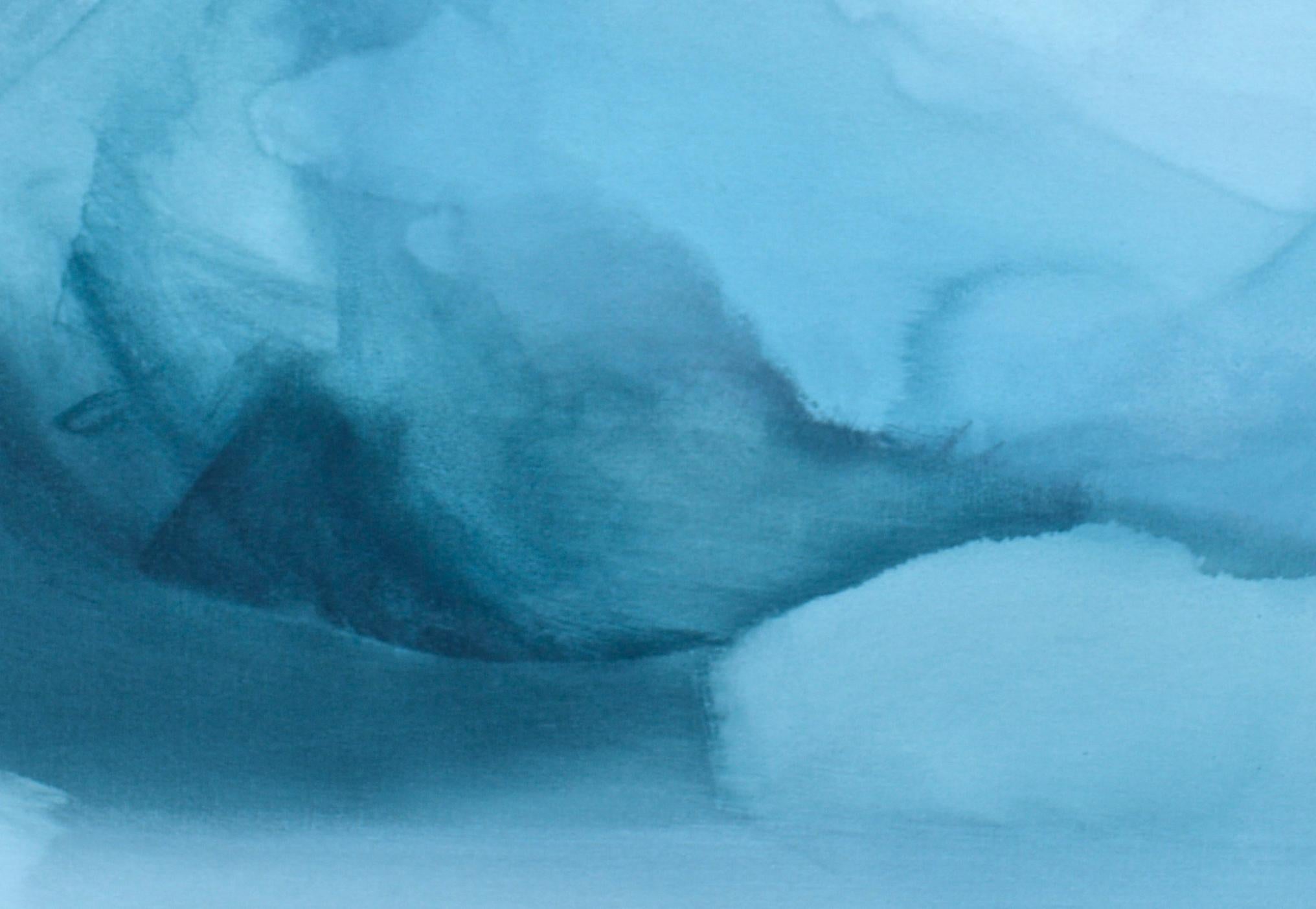 « Untitled II » par Mallory Page:: peinture à l'acrylique bleue sur carton:: 2016 4