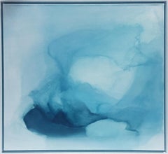 "Untitled II" by Mallory Page, Blue acrylic painting on board, 2016