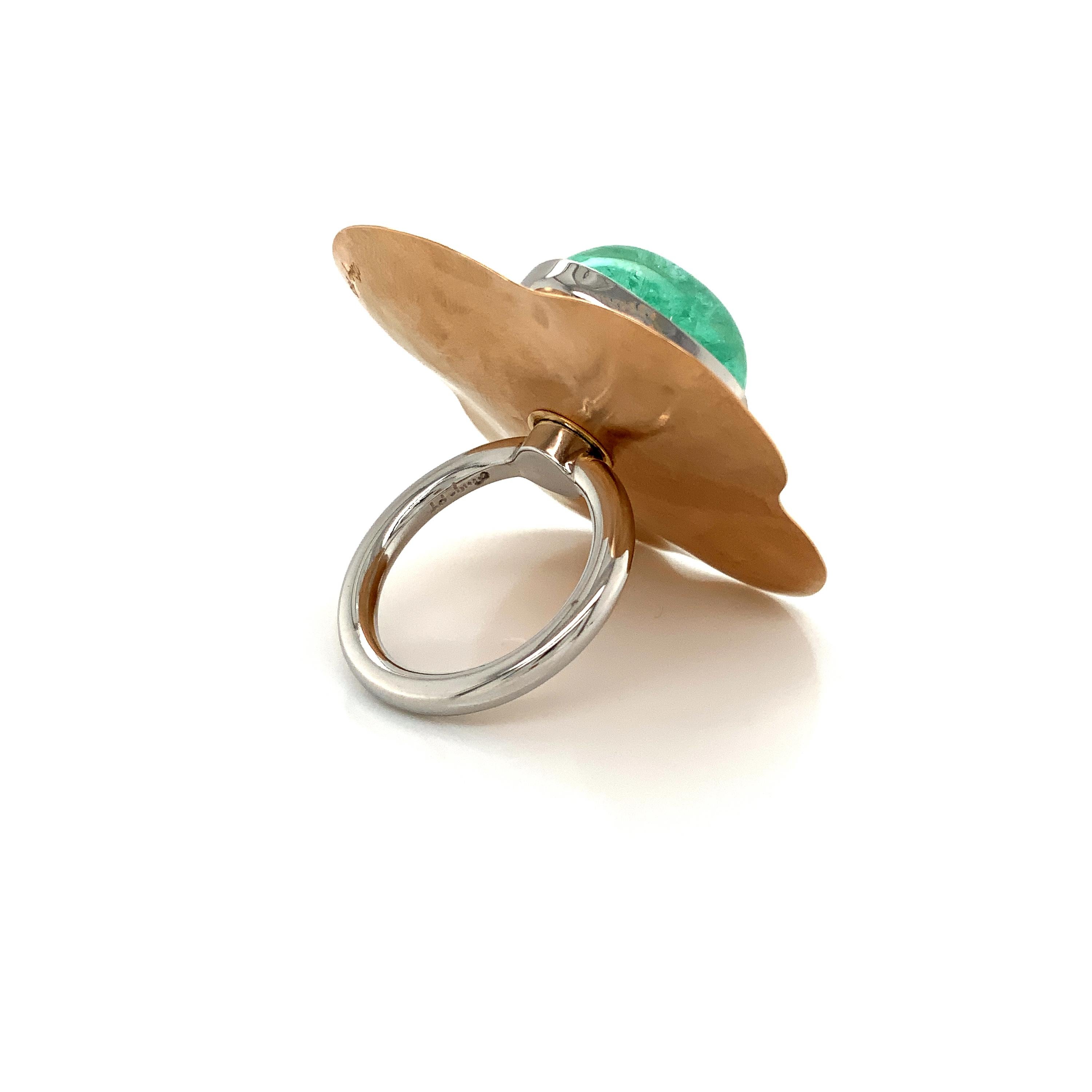 Cushion Cut Georg Spreng - Mallow Ring 18K Rosé Gold Blue Green Turquoise Paraiba Tourmaline For Sale