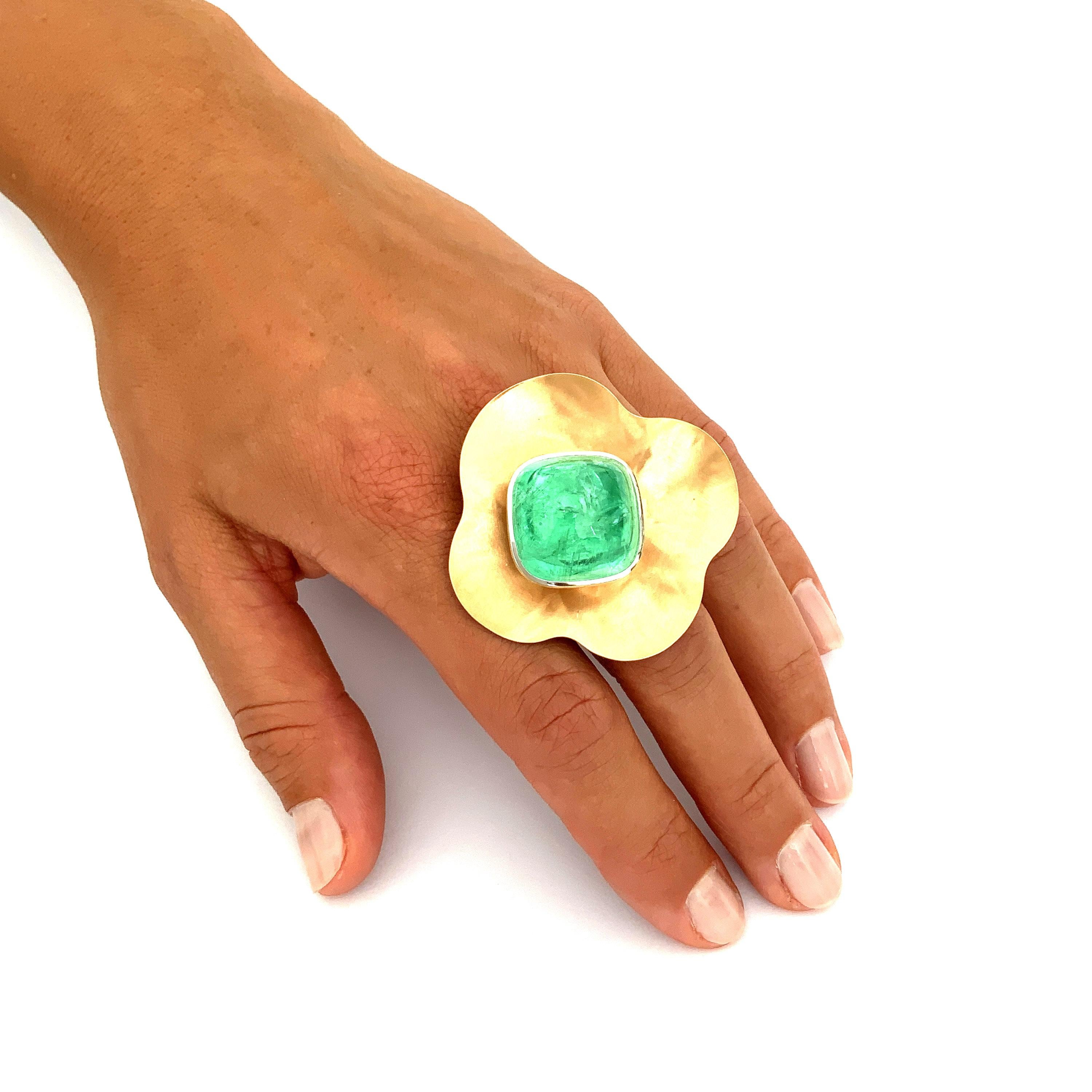 Women's or Men's Georg Spreng - Mallow Ring 18K Rosé Gold Blue Green Turquoise Paraiba Tourmaline For Sale