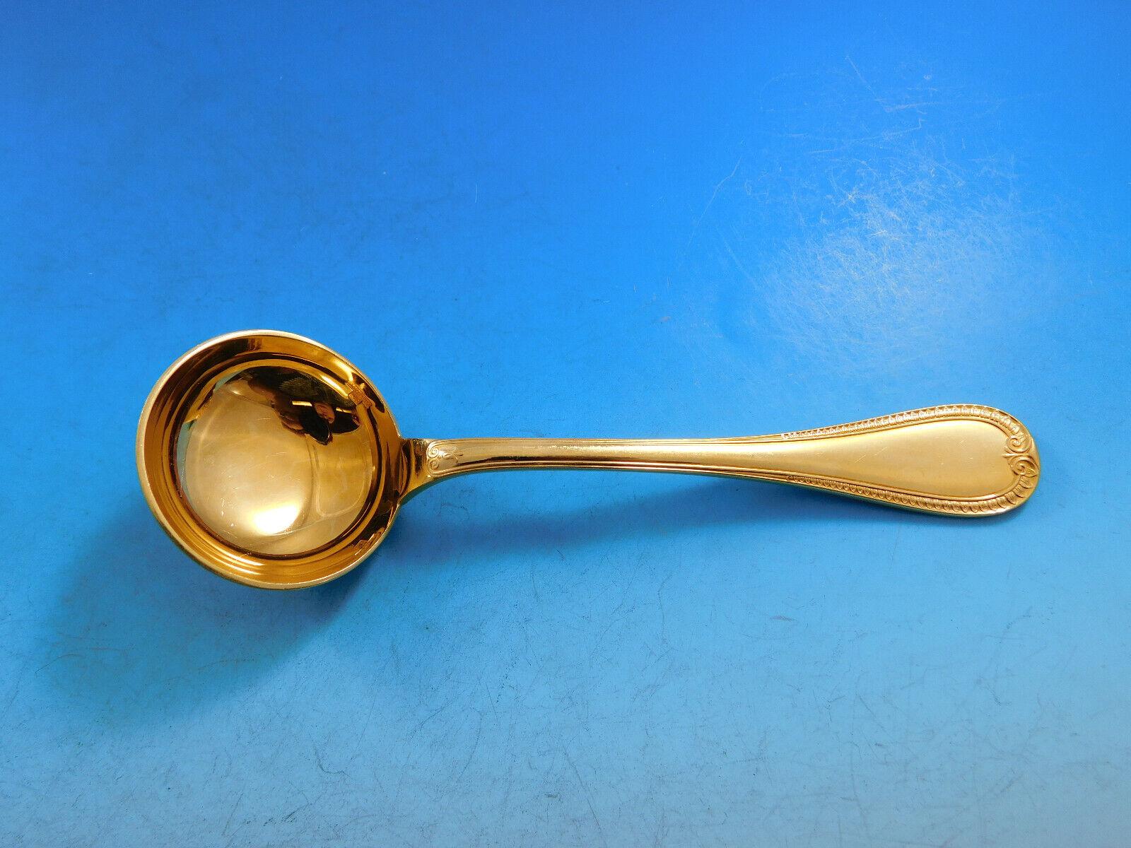 Malmaison by Christofle Silverplate Gilded Flatware Service 8 Set 58 Pcs Gold 2