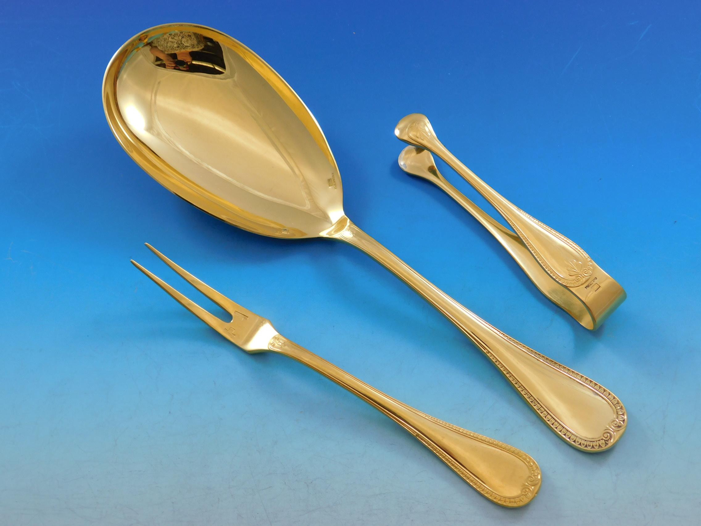 Malmaison by Christofle Silverplate Silverware Service for 12 Set 183 Pcs Gold 7