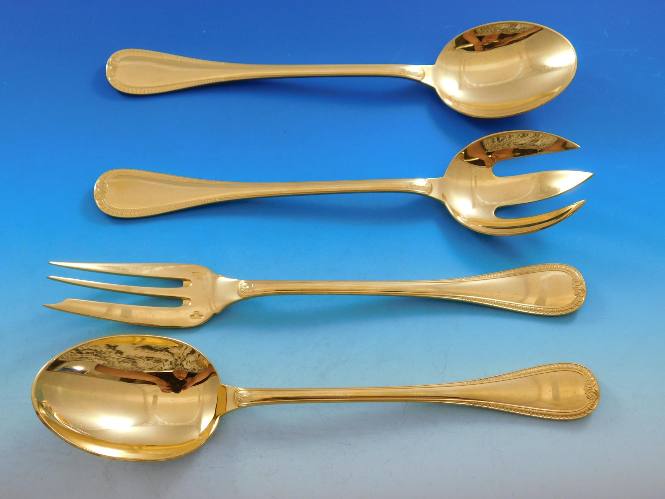 Malmaison by Christofle Silverplate Silverware Service for 12 Set 183 Pcs Gold 4
