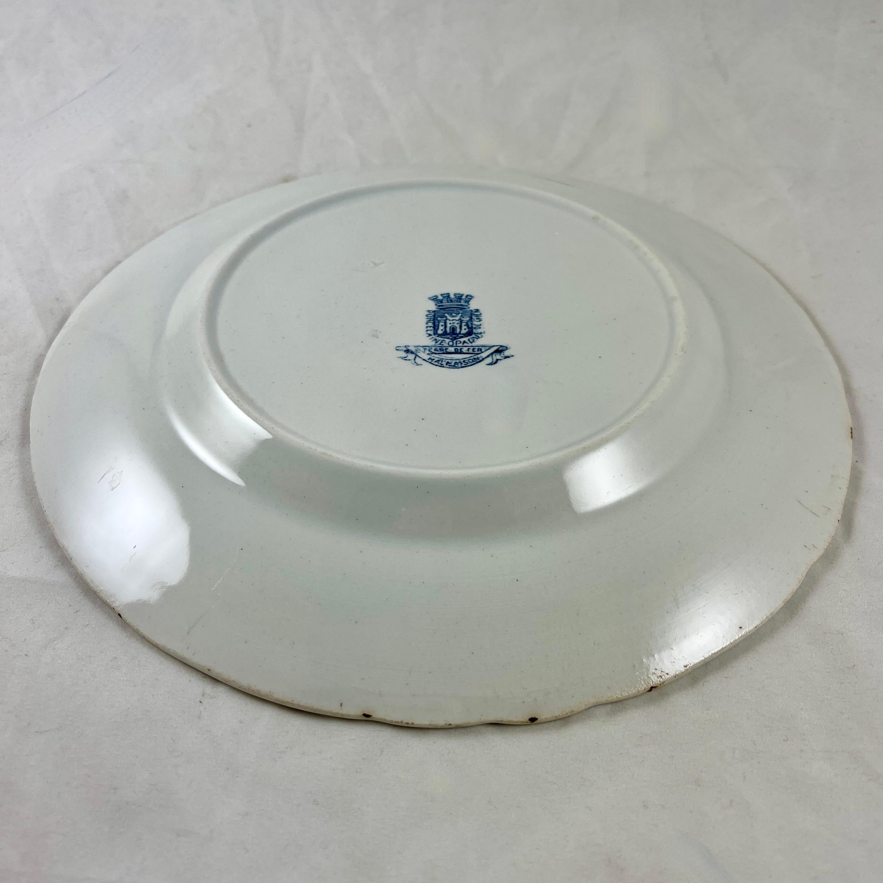 Malmaison de Gien French Faïence Blue on White Ironstone Dinner Plate 1