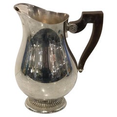 "Malmaison" French Christofle Silver Plated Water Pitcher with Ebony Wood Handle