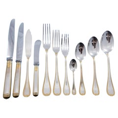Malmaison Gold by Christofle Sterling Silver Flatware Service Set 134 pcs Dinner