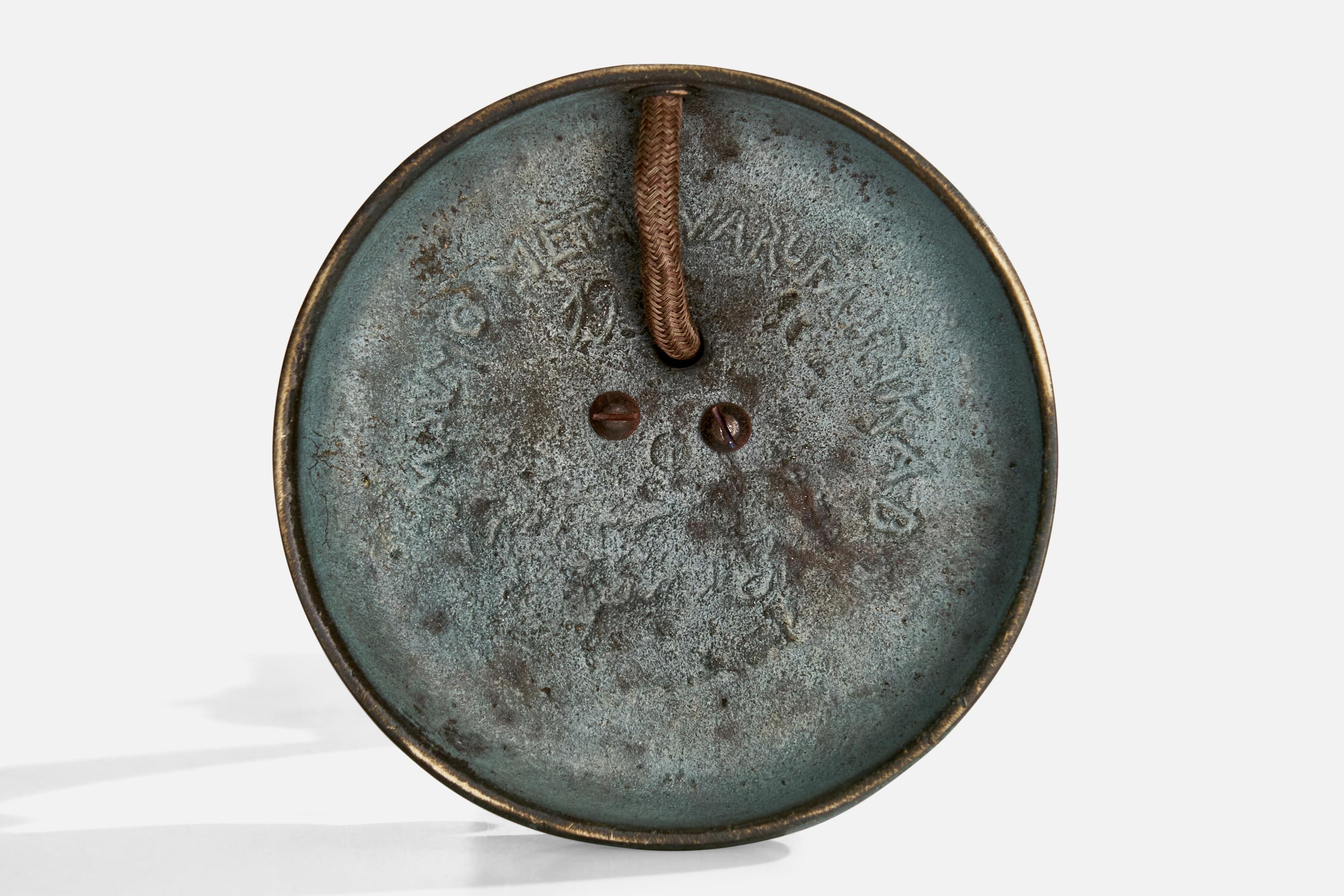 Scandinave moderne Malmö Metallvarufabrik, lampe de table, bronze, Suède, années 1930 en vente