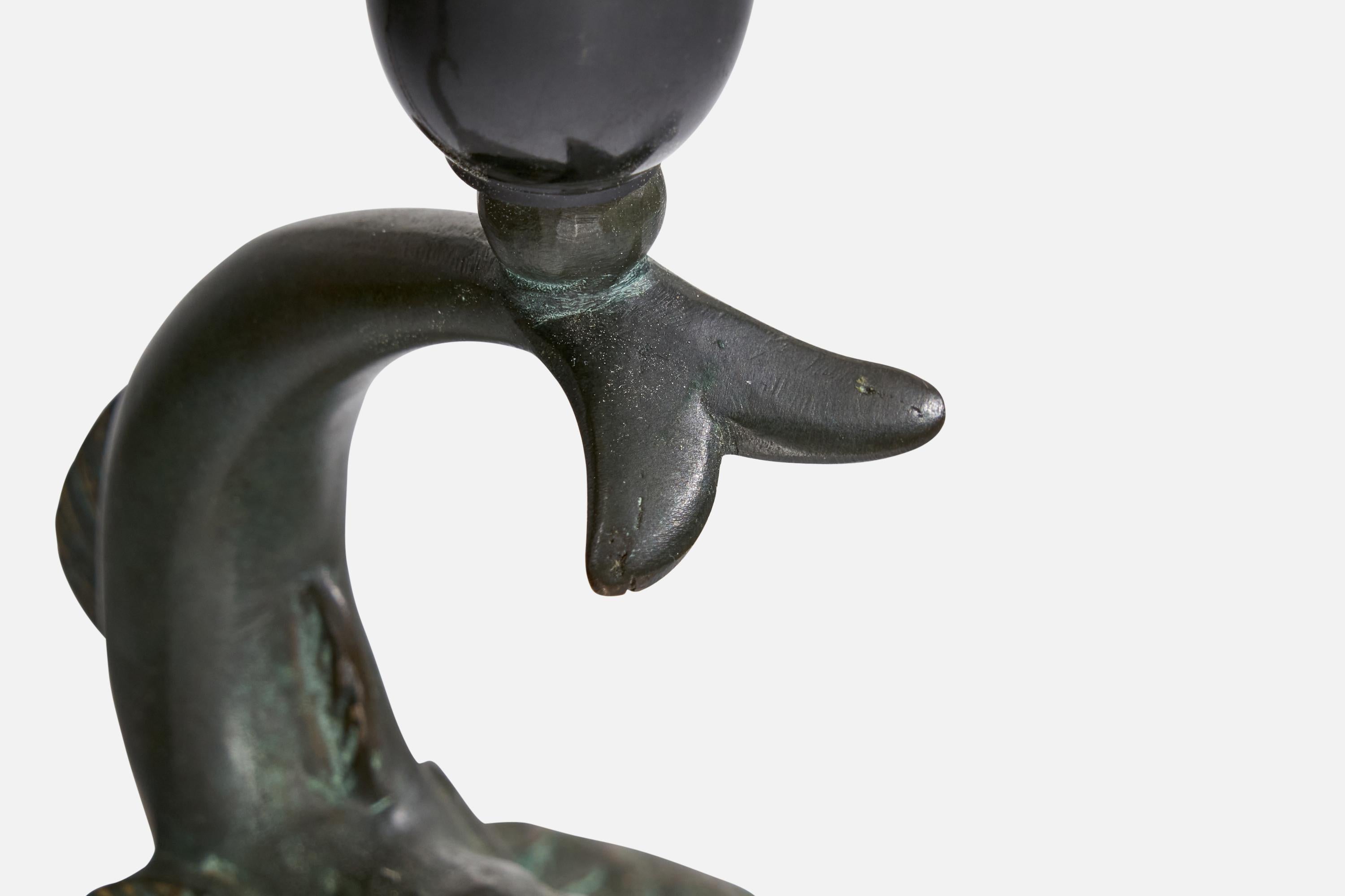 Malmö Metallvarufabrik, lampe de table, bronze, Suède, années 1930 en vente 2