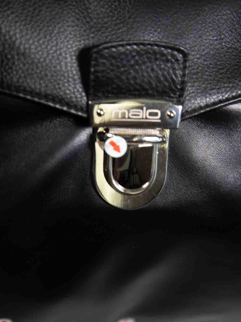 Malo Black Leather Woven Strap Shoulder Bag For Sale 3