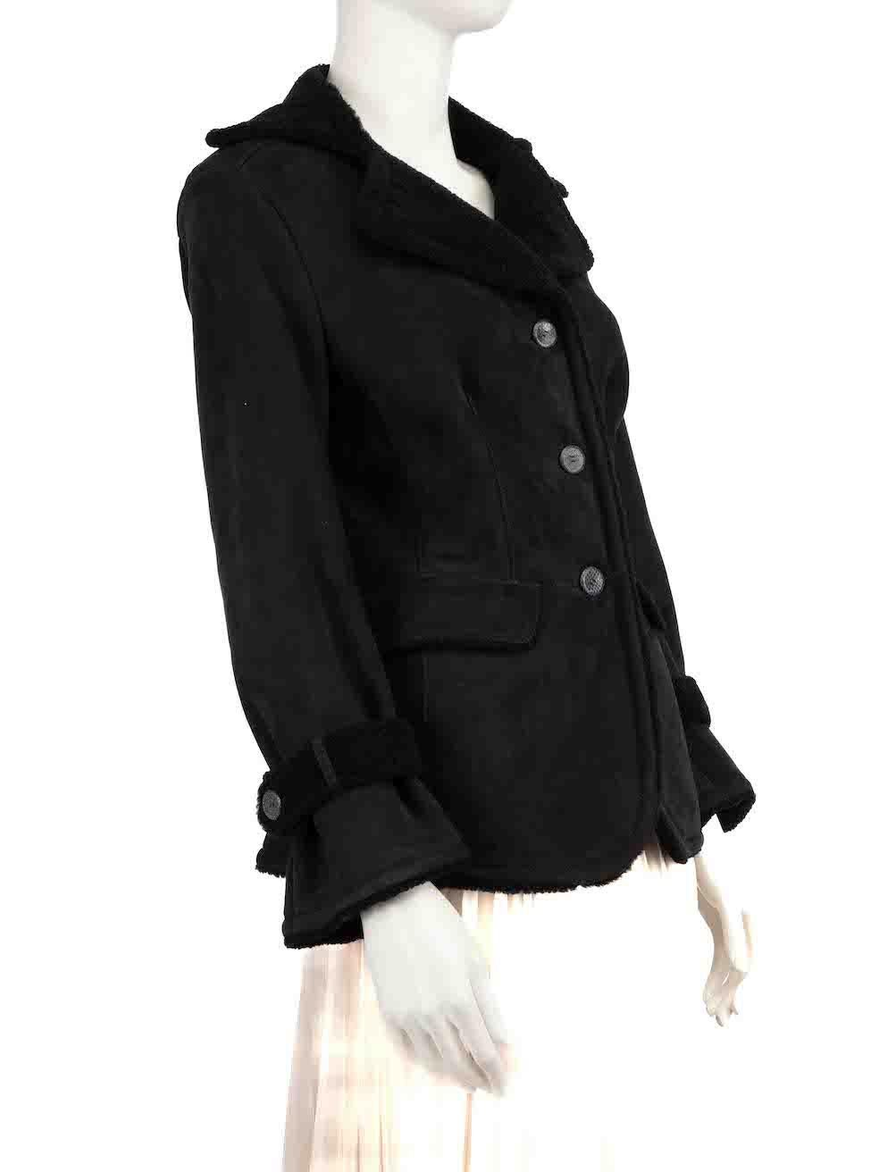 CONDITION is Very good. Hardly any visible wear to coat is evident on this used Malo designer resale item.
 
 
 
 Details
 
 
 Black
 
 Suede
 
 Mid Length coat
 
 Single breasted
 
 2x Front side pockets with flaps
 
 Adjustable button strap cuffs
