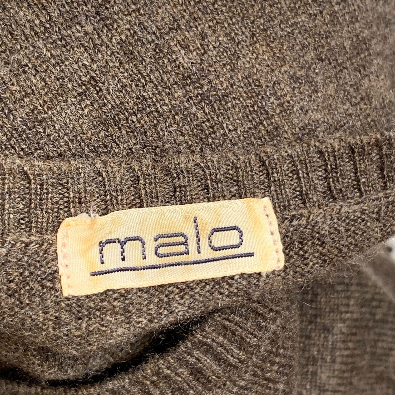 Malo Brown Cashmere Knit Jumper Sweater Size 46 In Excellent Condition In Rome, Rome