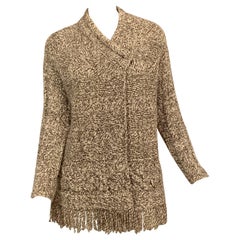 MALO Cashmere Sweater Jacket Brown and White Two Tone Cashmere Yarn