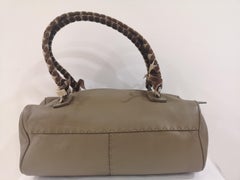 Malo etoupe leather velvet handle shoulder bag