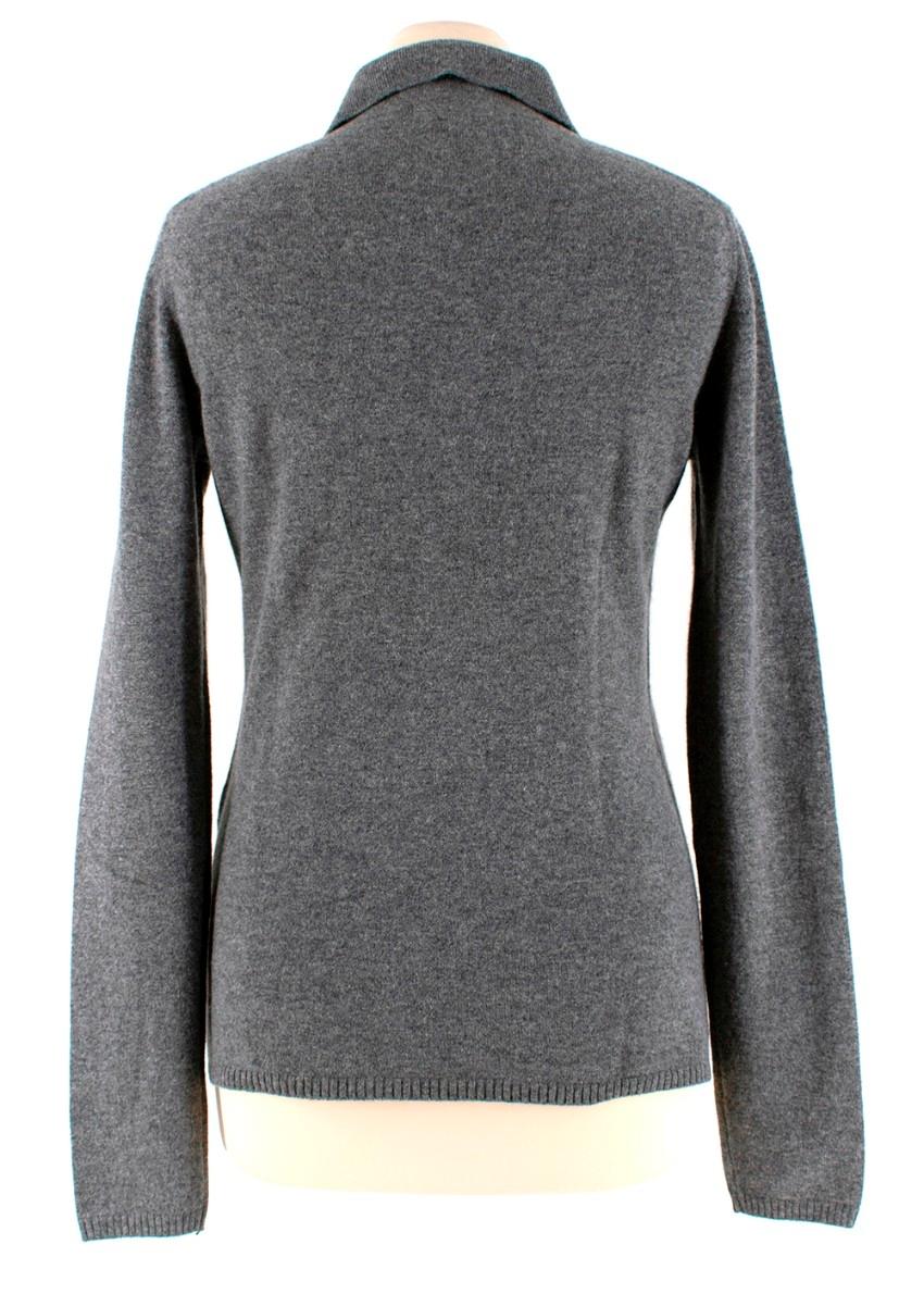 Gray Malo Grey Cashmere Polo Jumper - Size US 6 For Sale