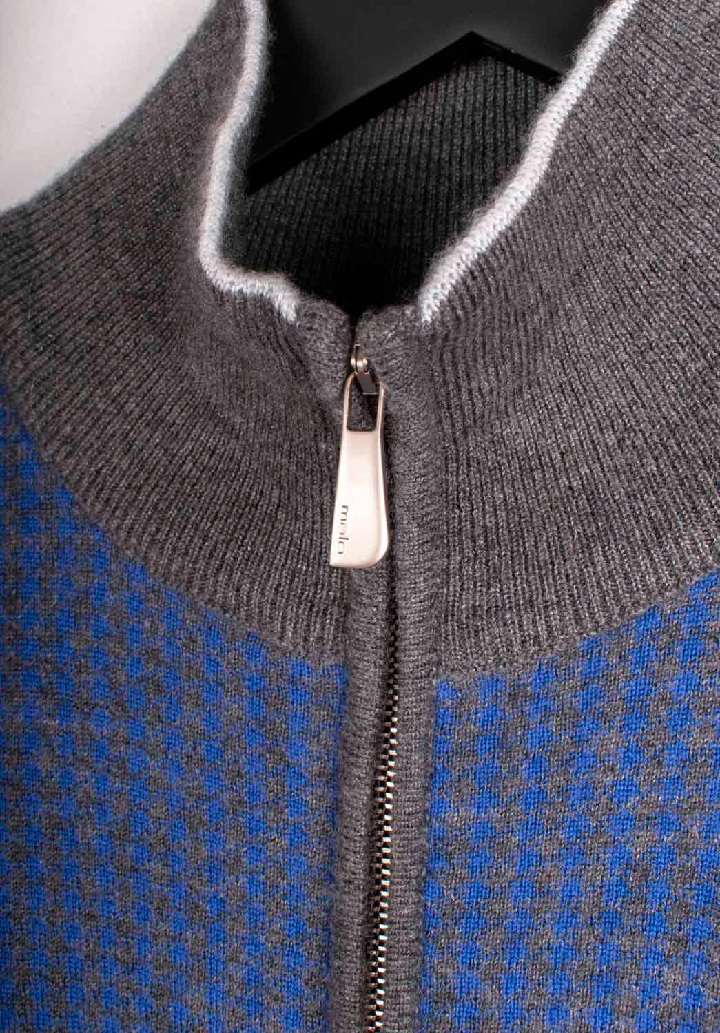 Malo Uomo Maglione con zip intera in cashmere Taglia IT50/L in vendita 2