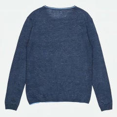 Malo Herren-Pullover aus leichtem blauem Leinen-Baumwollgemisch IT50 M, Zustand: sehr gut