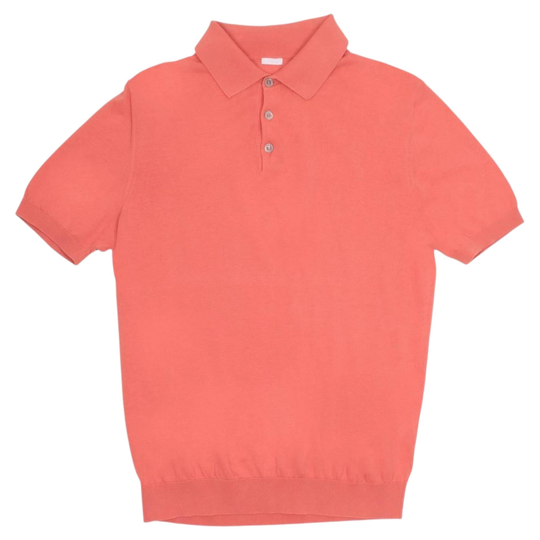 Malo Herren-Poloshirt, zartrosa, Baumwolle, Größe IT50 M, sehr guter Zustand