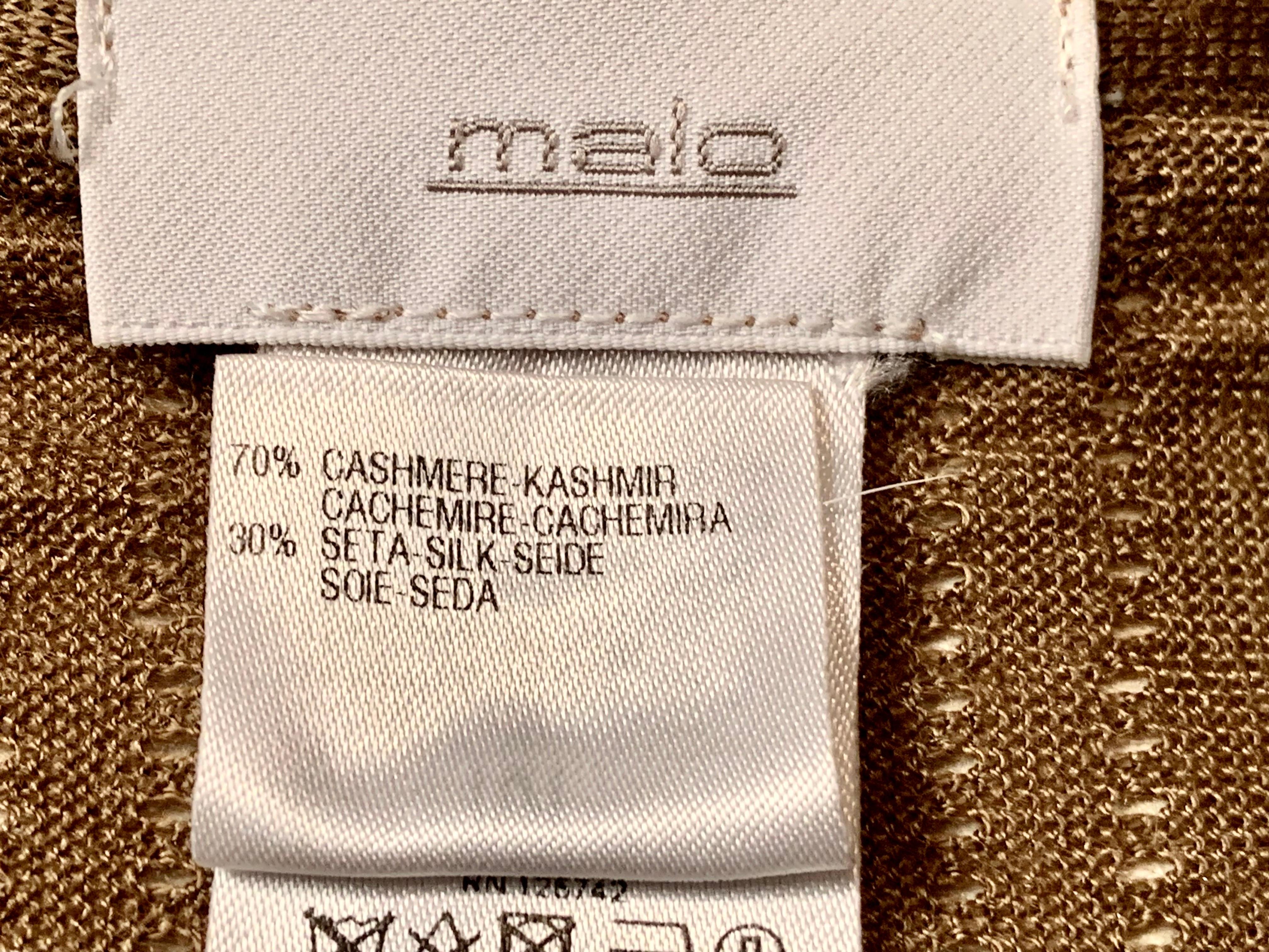 Malo Mocha Cashmere and Silk Blend Wrap Sweater For Sale 6