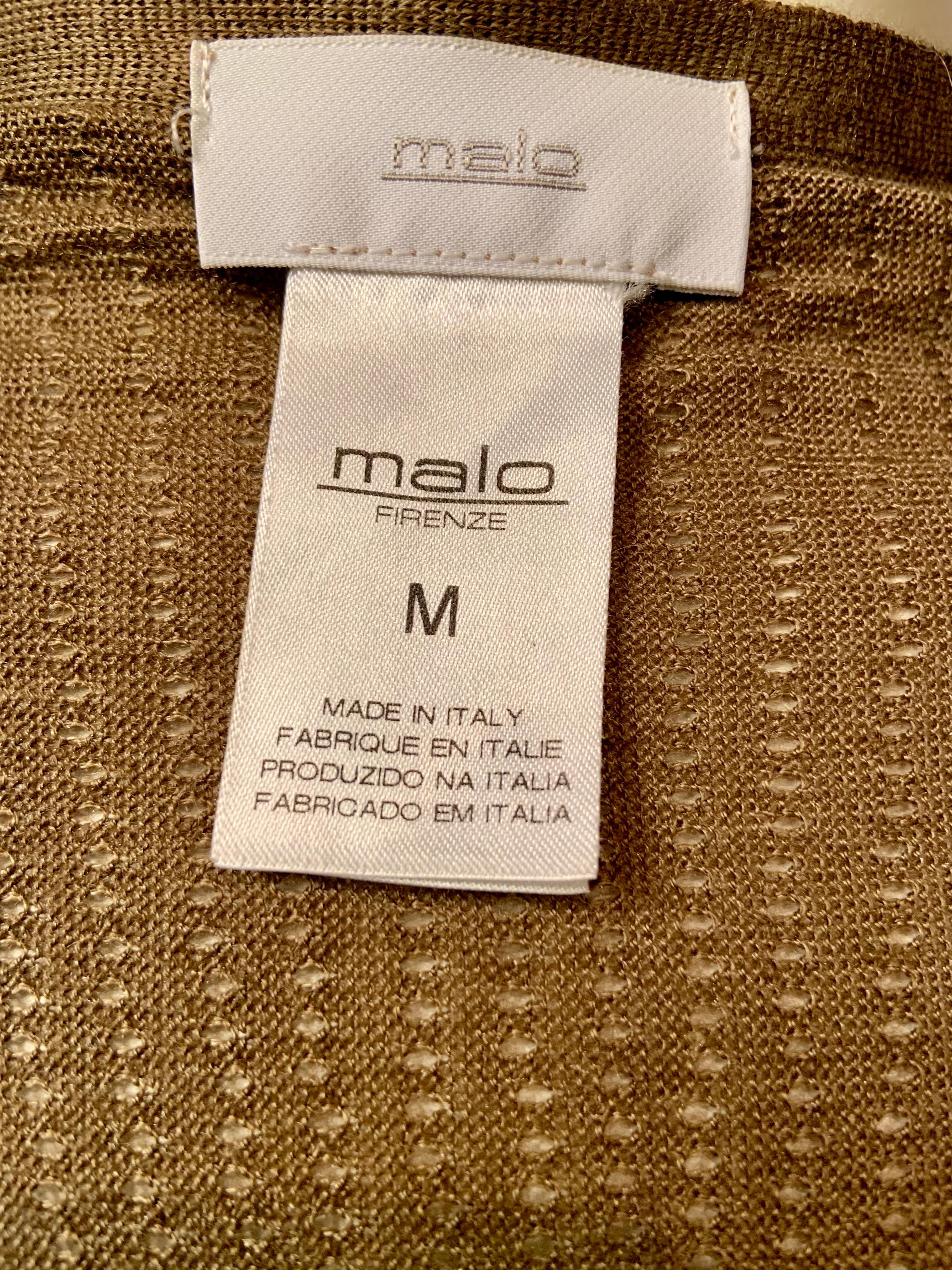 Malo Mocha Cashmere and Silk Blend Wrap Sweater For Sale 7