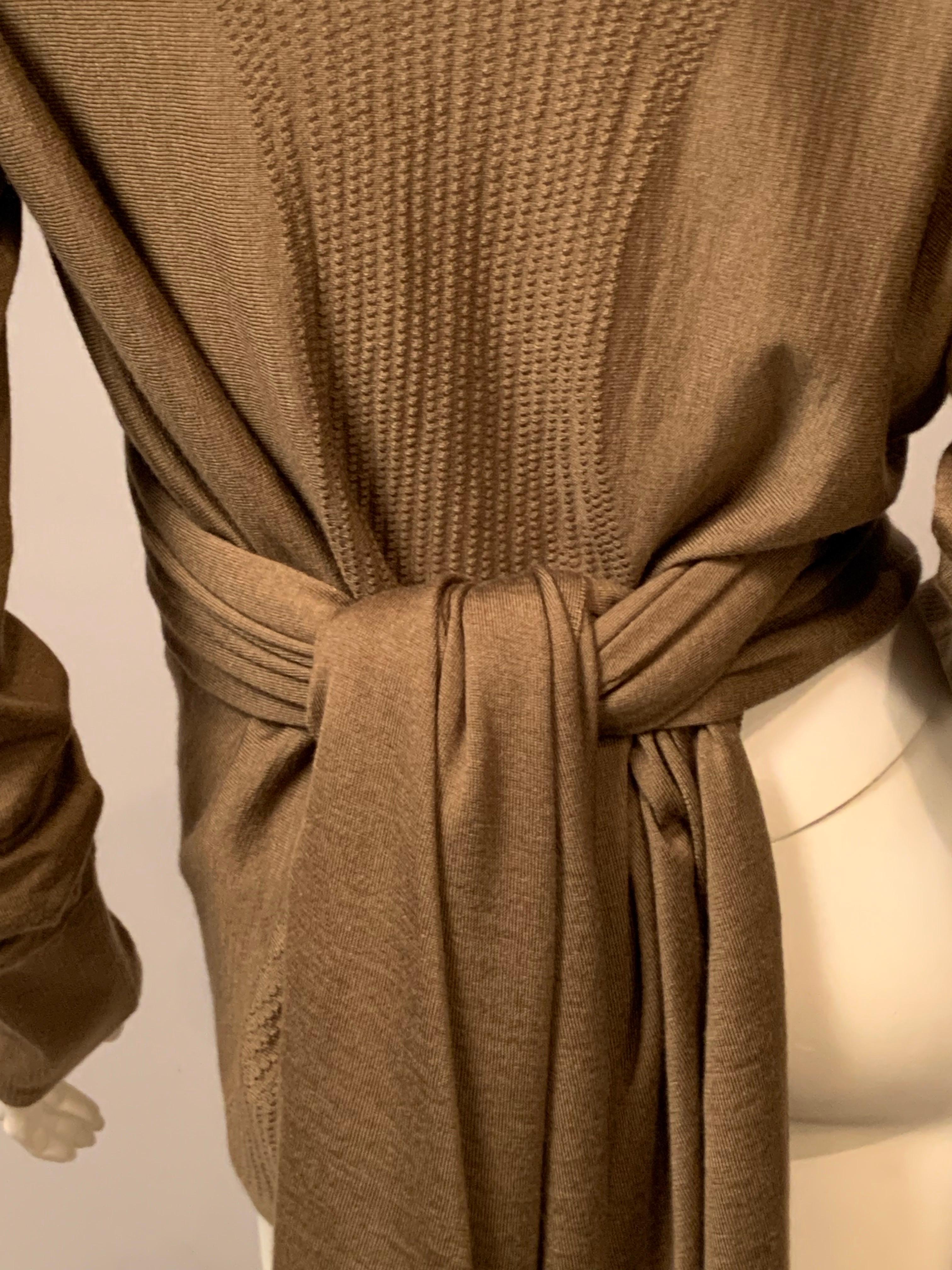 Malo Mocha Cashmere and Silk Blend Wrap Sweater For Sale 1