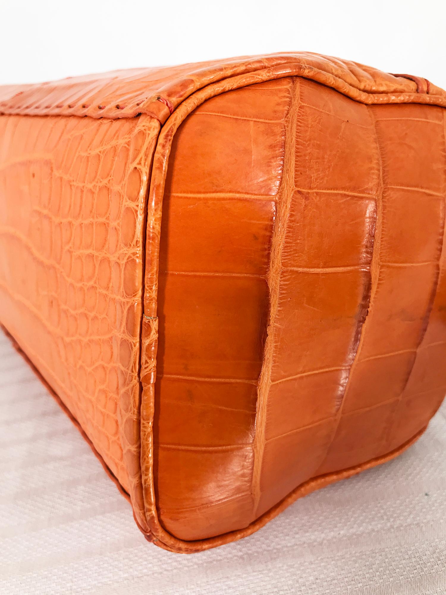 Malo Paprika Alligator Ribbon Woven Handle Handbag 2