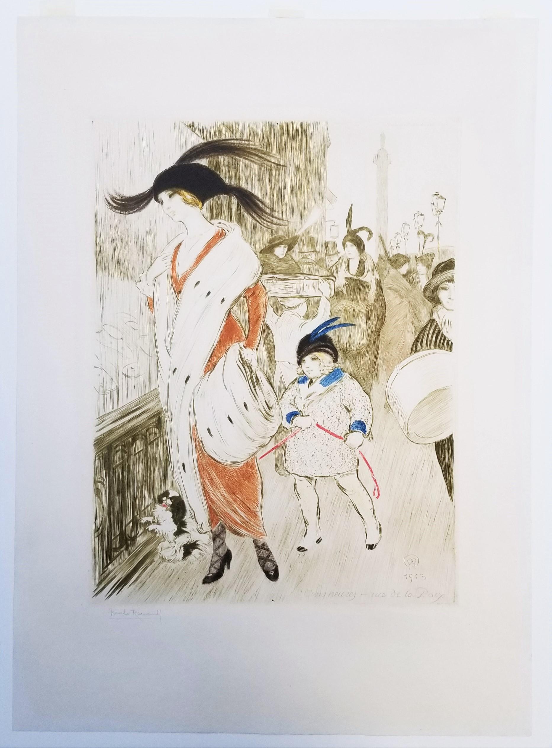 Cinq Heures Rue de La Paix - Post-Impressionist Print by Malo-Renault