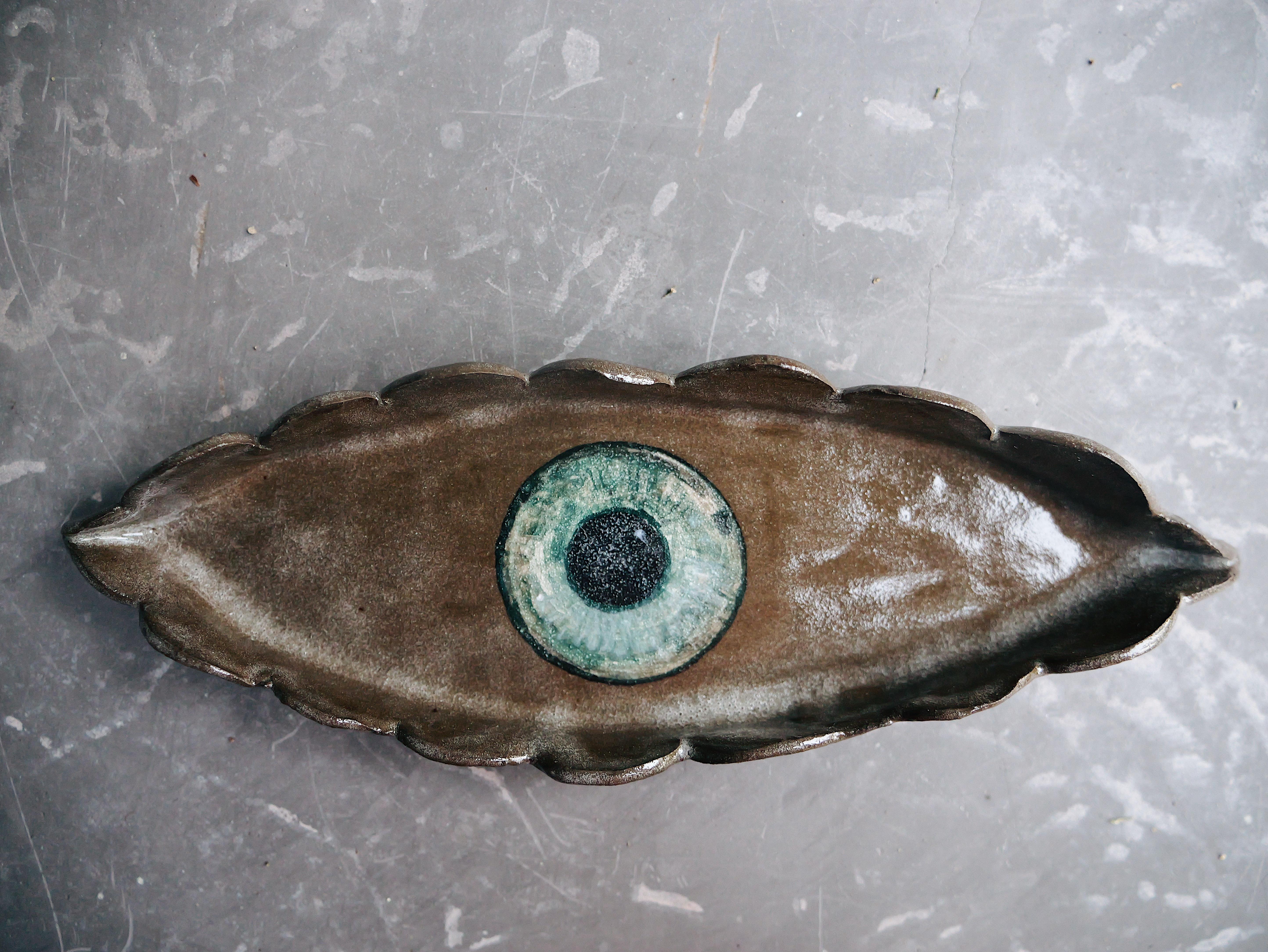 Contemporary Set of 3 - one of a kind ‘Malocchio' Evil-Eye Catch-Alls by Stephanie Perry For Sale
