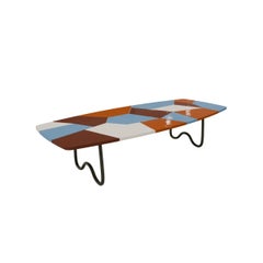 Table basse MalONE en céramique, contreplaqué et métal par POPUS EDITIONS