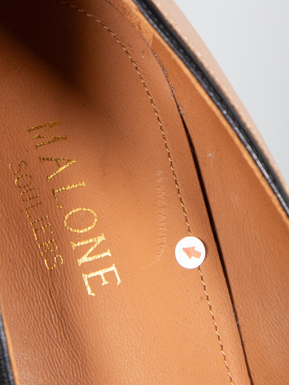 Malone Souliers Escarpins pointus en cuir beige et noir Taille IT 38 en vente 4