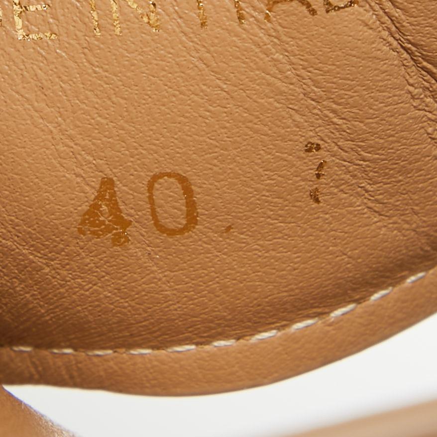 Malone Souliers Beige/Brown Leather Gabriel Sandals Size 40 In Good Condition For Sale In Dubai, Al Qouz 2