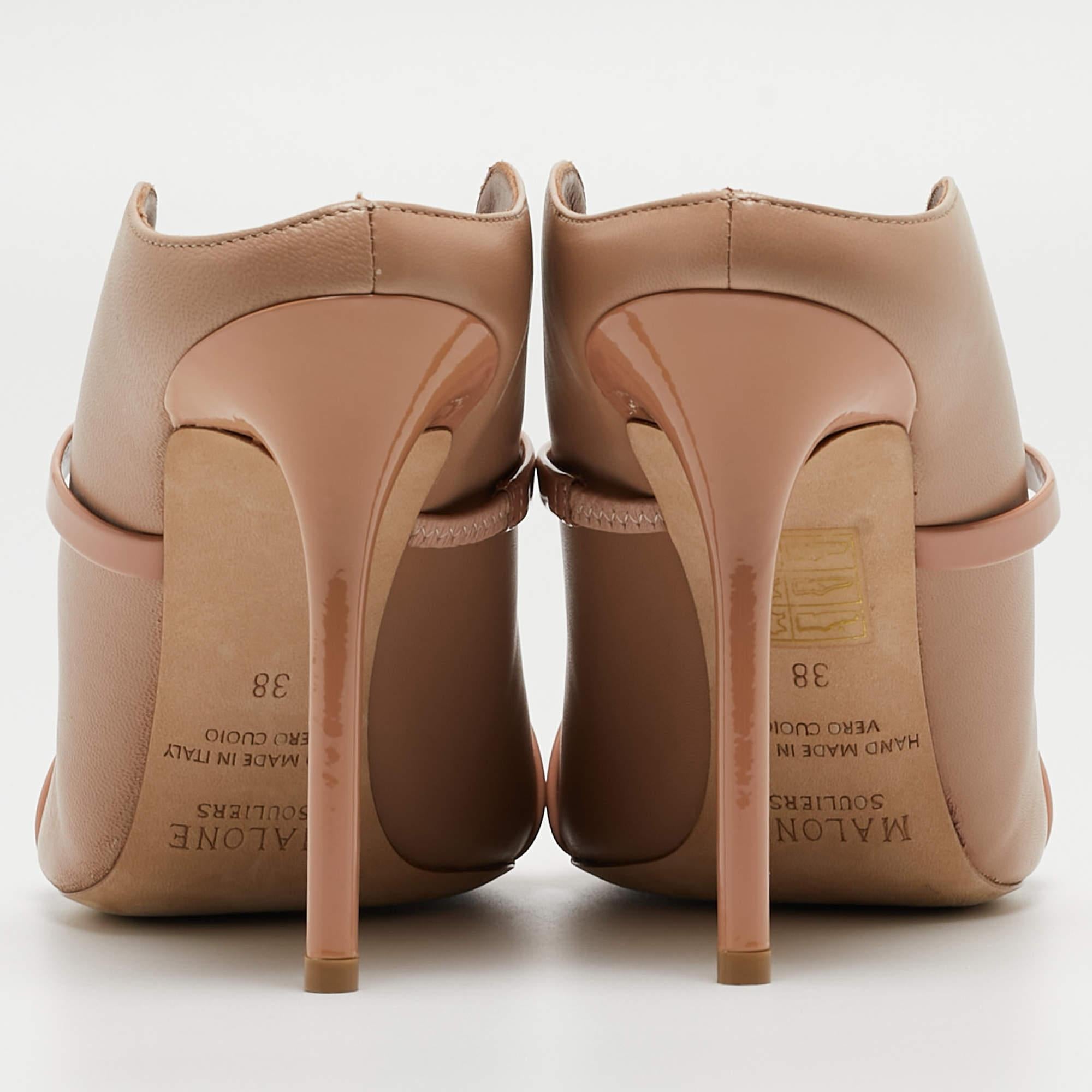 Malone Souliers Beige Leather Maureen Mules Size 38 3