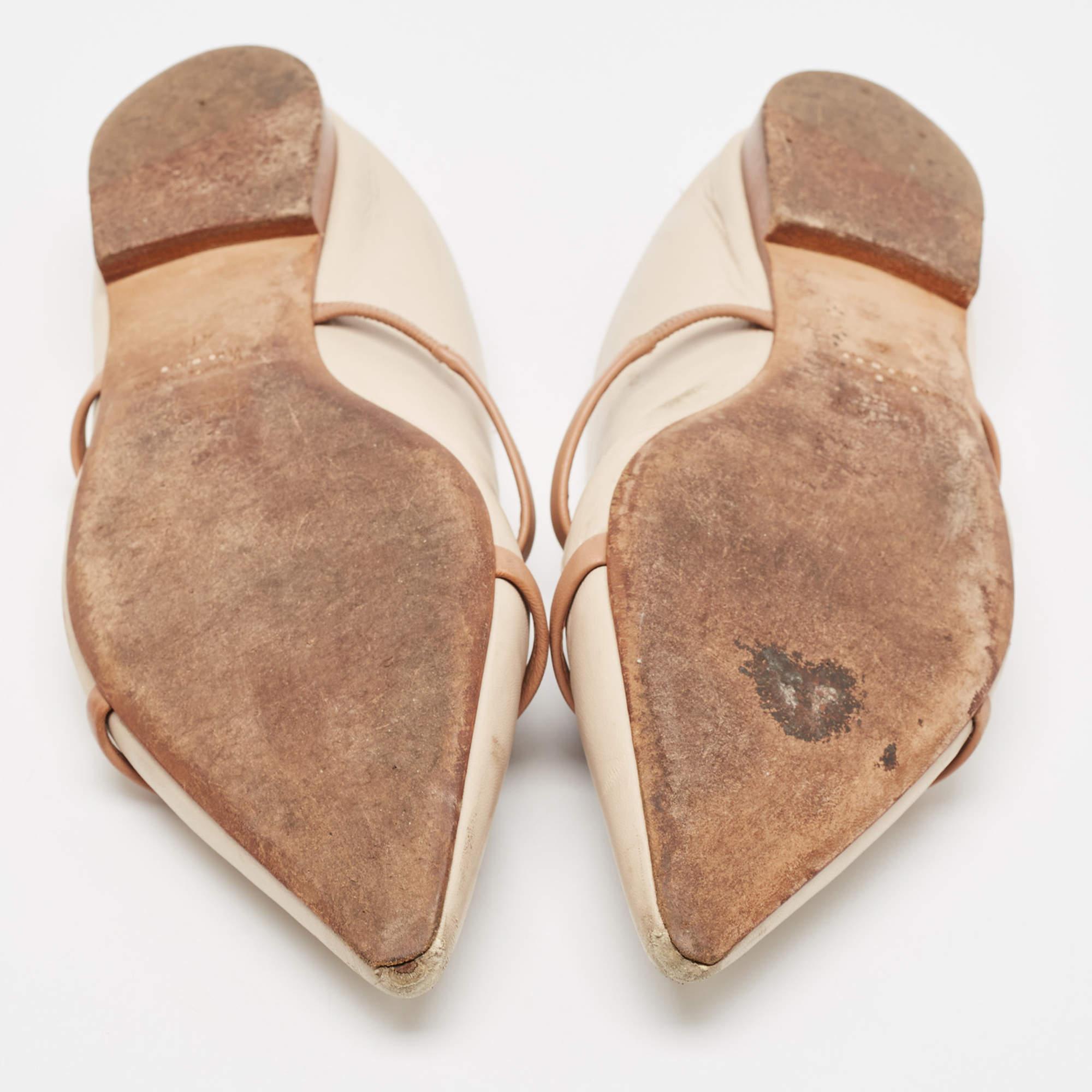 Malone Souliers Mules in pelle beige taglia 41 in vendita 1