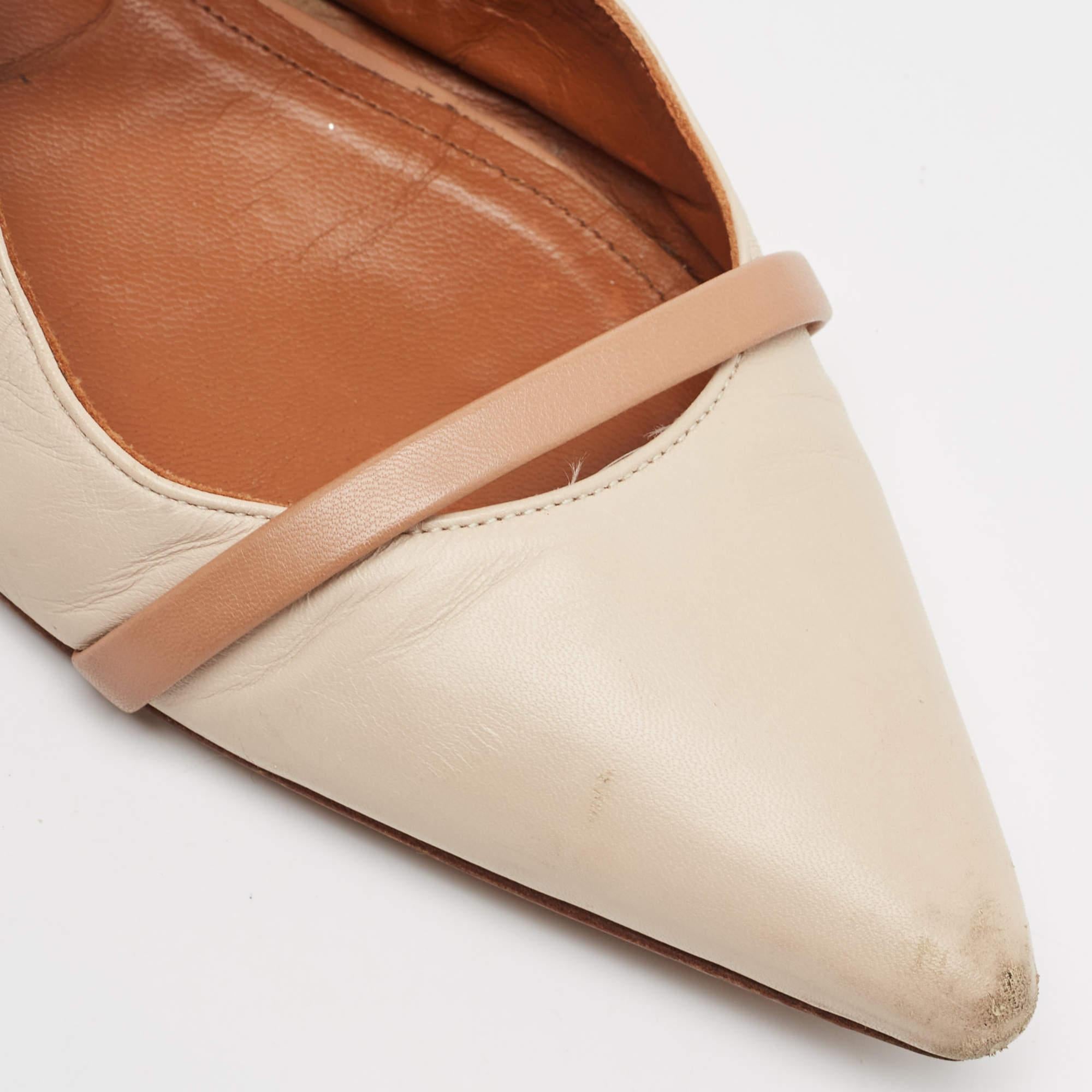 Malone Souliers Mules in pelle beige taglia 41 in vendita 2