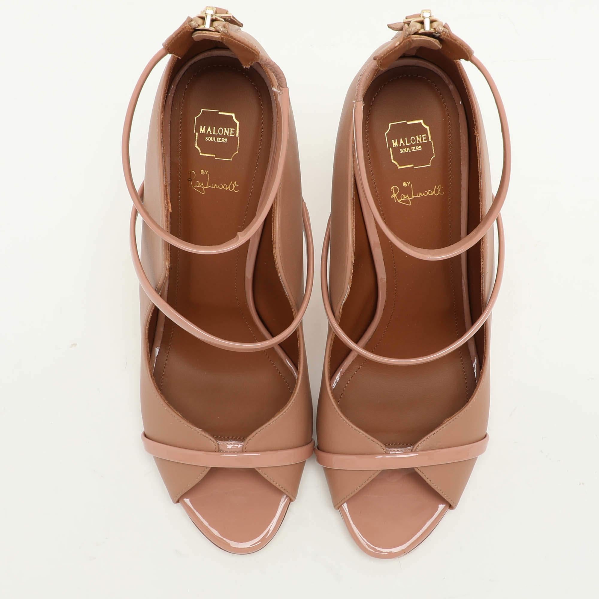 Beige Malone Souliers Sandali con cinturino alla caviglia Mika in pelle beige misura 40 in vendita