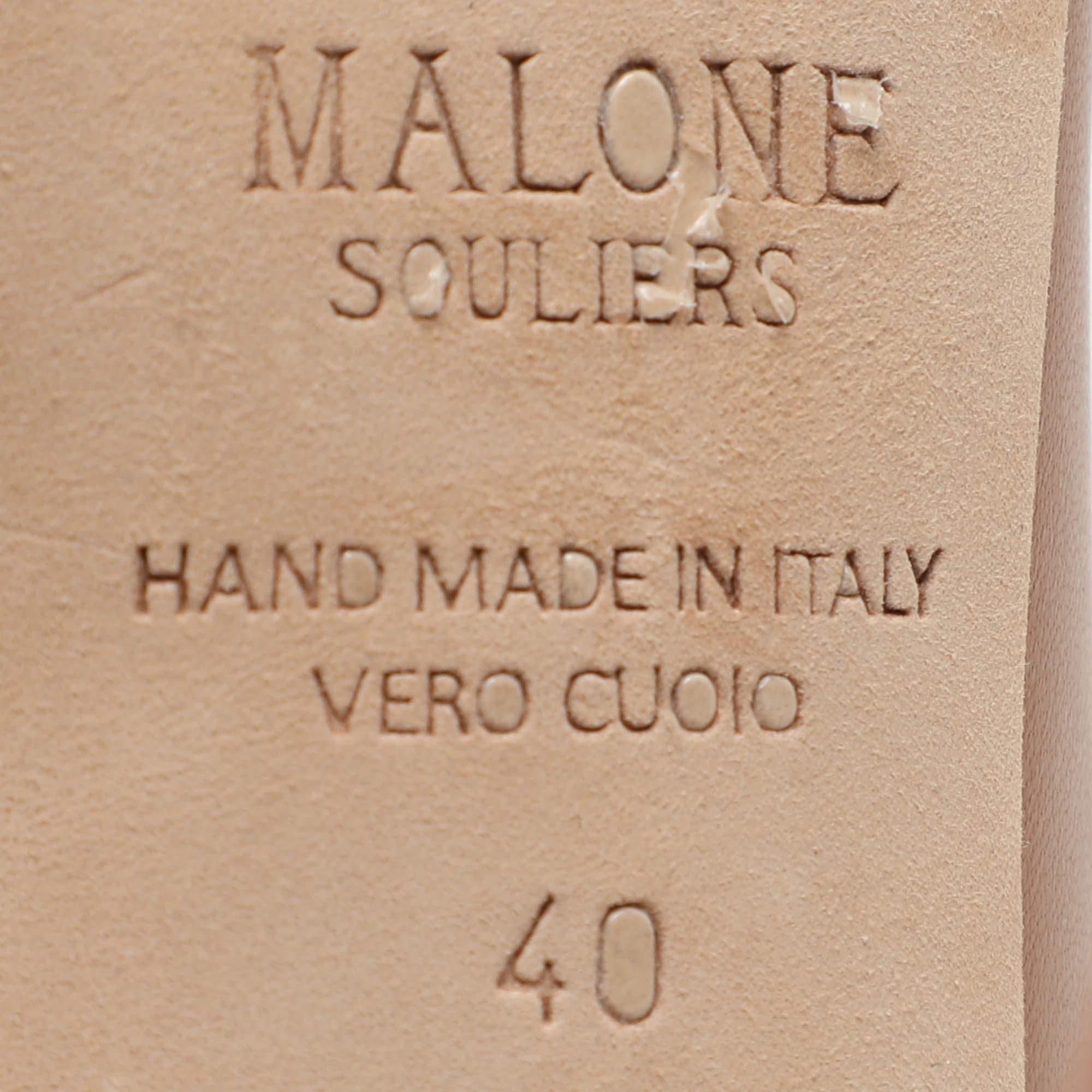 Malone Souliers Sandali con cinturino alla caviglia Mika in pelle beige misura 40 in vendita 3