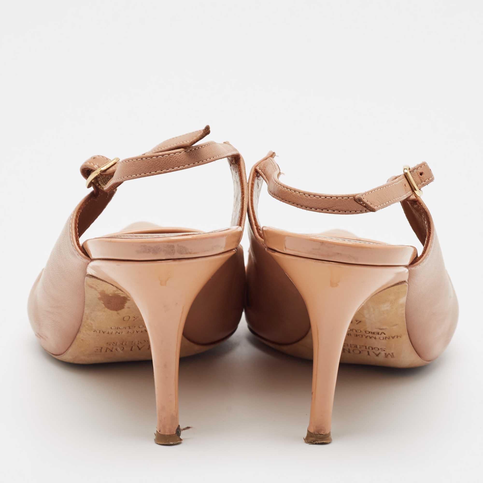 Malone Souliers escarpins à bride arrière en cuir beige taille 40 Pour femmes en vente
