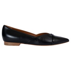 MALONE SOULIERS pelle nera COLETTE Ballerine Scarpe 38.5