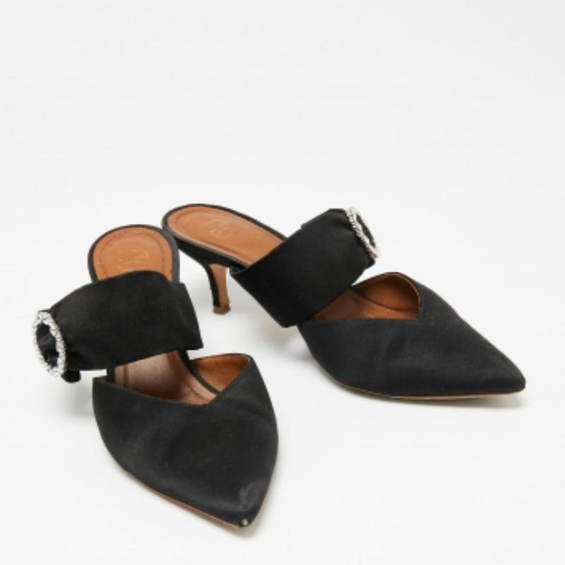 De las mujeres Malone Souliers Sandalias Maite de raso negro con adornos de cristal talla 40 en venta