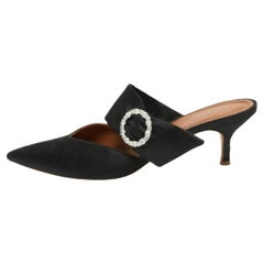 Malone Souliers Sandali Maite in raso nero impreziositi da cristalli misura 40