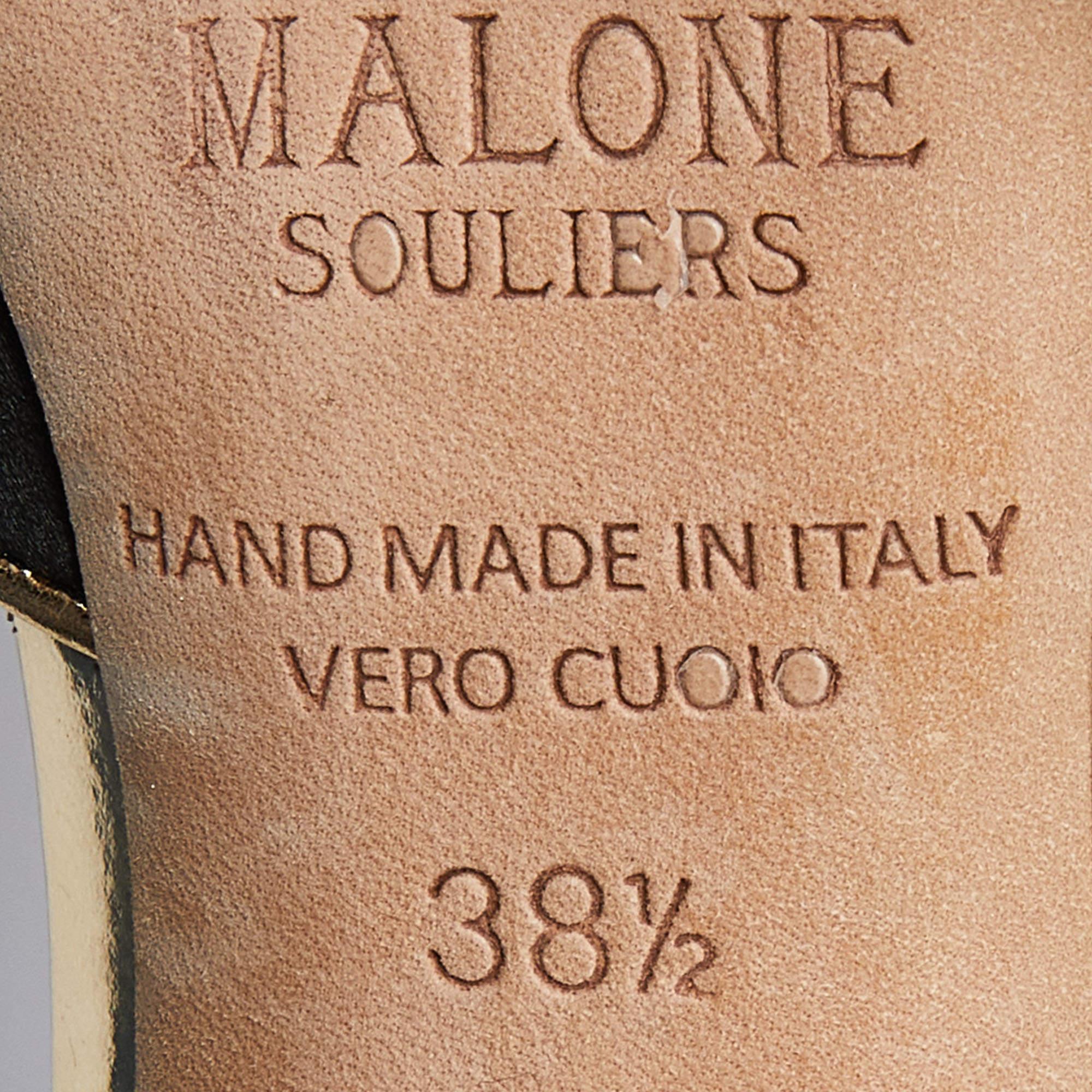 Women's Malone Souliers Black Satin Imogen Mules Size 38.5 For Sale