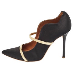 Malone Souliers Black Satin Maureen Pumps Size 39